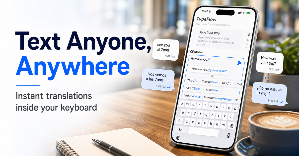 Text anyone, anywhere TypeFlow scene