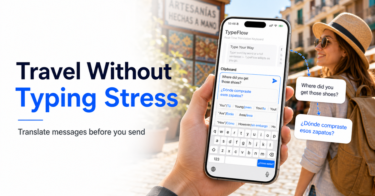 Travel without typing stress TypeFlow scene